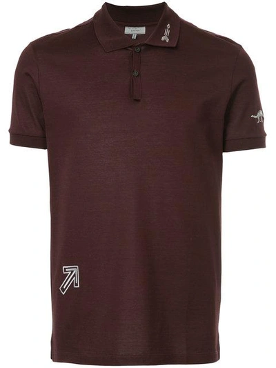 Shop Lanvin Embroidered Detail Polo Shirt