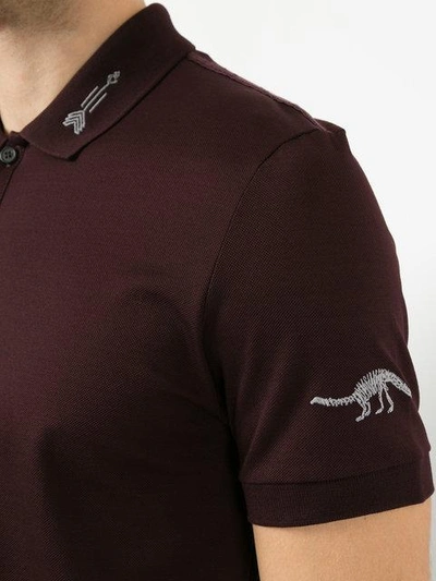 Shop Lanvin Embroidered Detail Polo Shirt