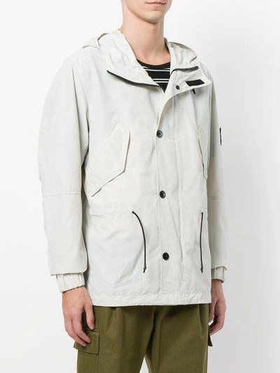 Shop Stone Island Micro Reps Hooded Jacket - Neutrals