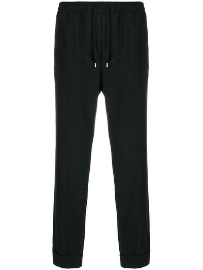 Shop Gucci Drawstring Cropped Trousers - Black