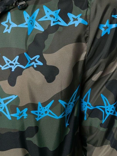 Shop Valentino Zandra Stars Camo Windbreaker In Green