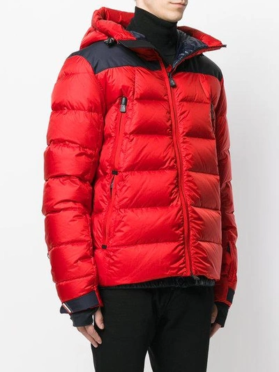 Shop Moncler Padded Hooded Jacket In Red