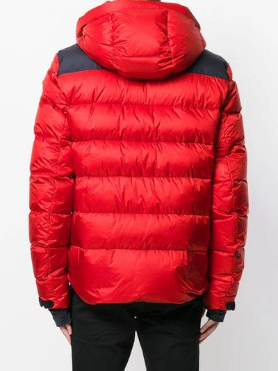 Shop Moncler Padded Hooded Jacket In Red