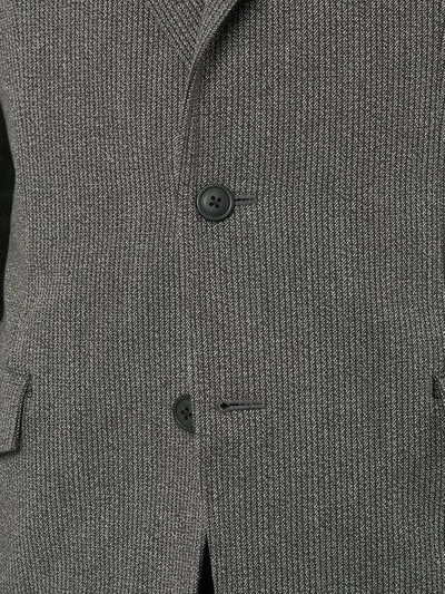 Shop Yohji Yamamoto Contrast Sleeve Blazer In Grey