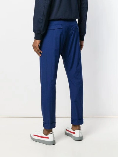 Shop Prada Slim Cargo Trousers In Blue