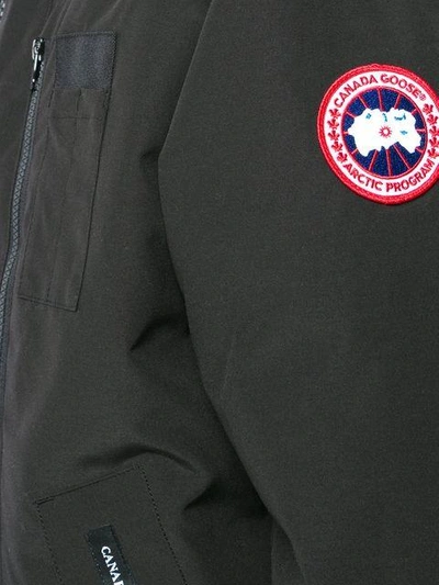 Shop Canada Goose Appliqué Hooded Jacket In Black