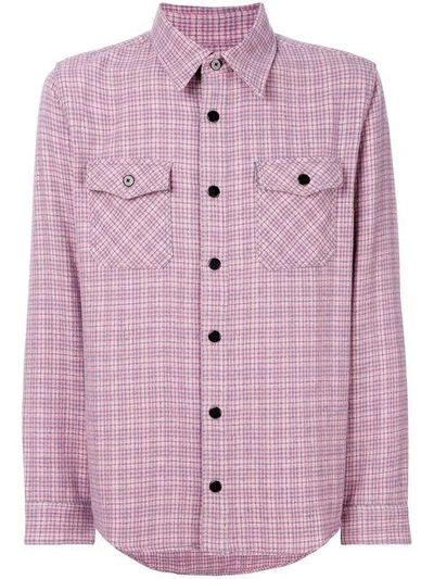 Shop Visvim Plaid Print Flannel Shirt In Pink