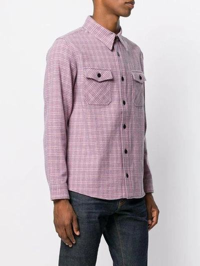 Shop Visvim Plaid Print Flannel Shirt In Pink