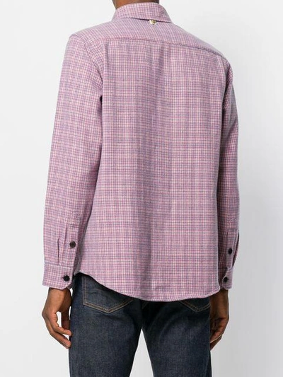Shop Visvim Plaid Print Flannel Shirt In Pink
