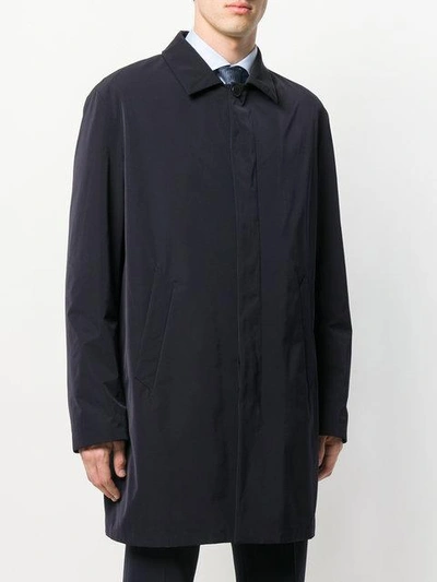 Shop Giorgio Armani Boxy Lightweight Coat - Blue