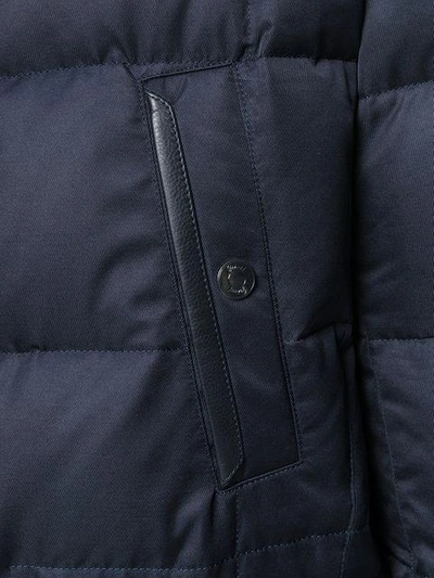 Shop Brioni Button-up Puffer Jacket - Blue