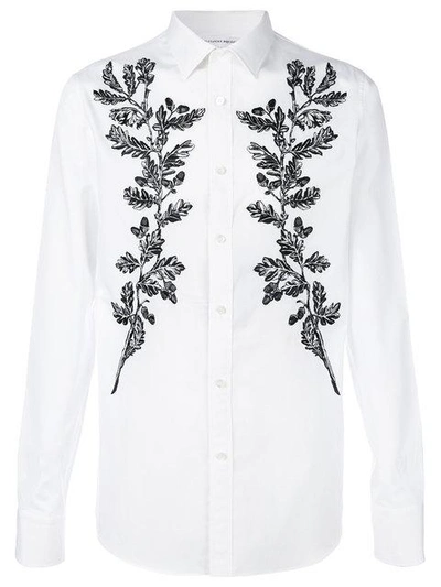 Shop Alexander Mcqueen Floral Embroidered Shirt