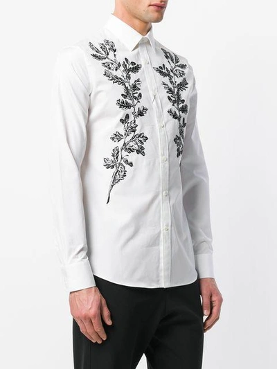 Shop Alexander Mcqueen Floral Embroidered Shirt