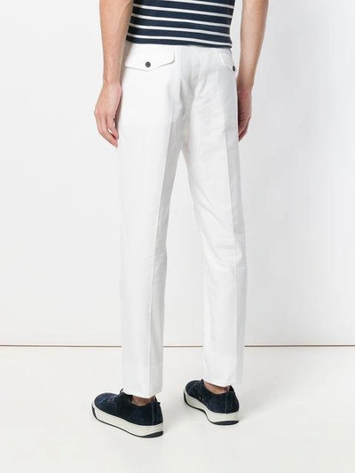 Shop Larusmiani Straight-leg Trousers - White