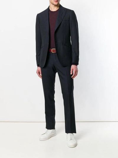 Shop Maurizio Miri Slim Suit - Blue