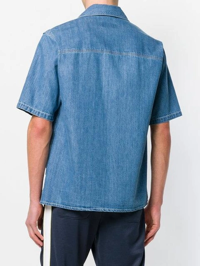 Shop Ami Alexandre Mattiussi Short Sleeve Denim Shirt In 408 Indigo Rince