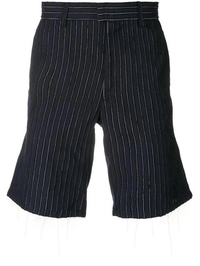 Shop Natural Selection Pinstriped Shorts In Blue
