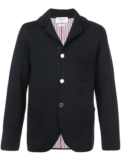 Shop Thom Browne Double-knit Wool Sport Coat In 415 Navy