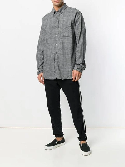 Shop Engineered Garments Houndstooth Check Shirt In Grey