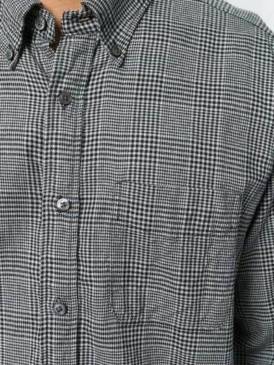 Shop Engineered Garments Houndstooth Check Shirt In Grey