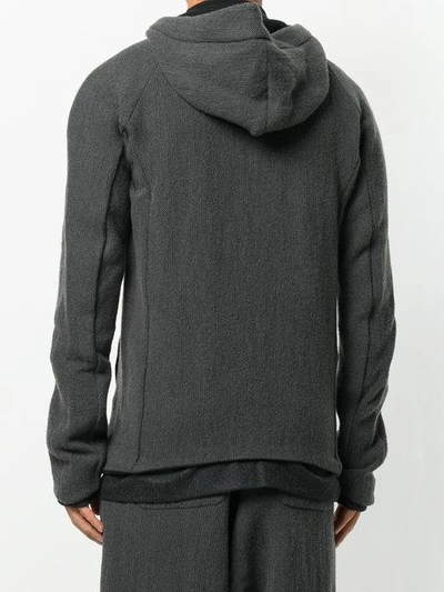 Shop Individual Sentiments Hooded Zip Jacket In Grey