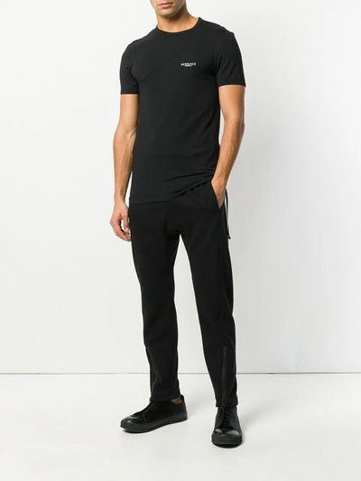 Shop Versace Logo Printed T-shirt - Black