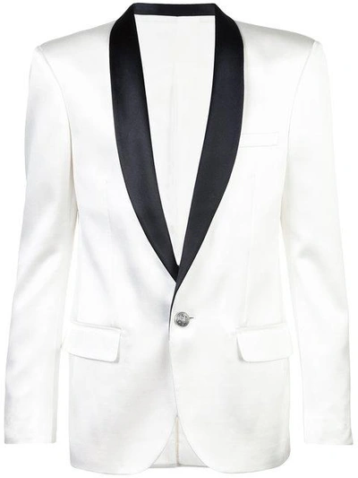 Shop Balmain Tuxedo Jacket - White