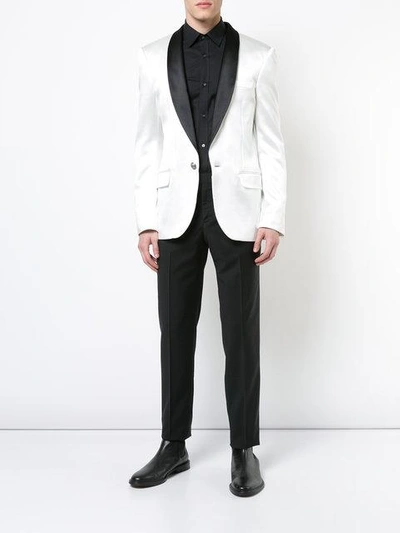 Shop Balmain Tuxedo Jacket - White