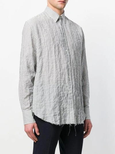 Shop Vangher Broken Striped Shirt In Blue