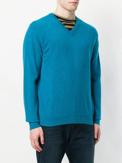 Shop N•peal V-neck Sweater In Blue