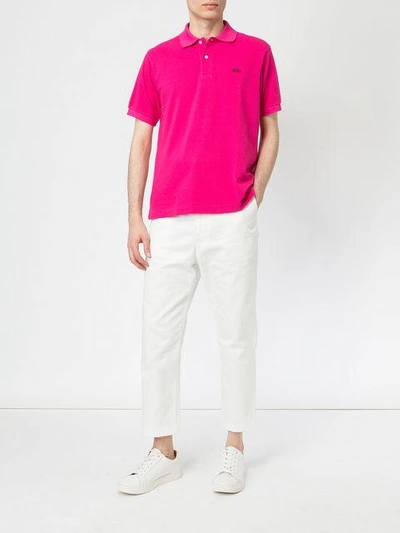 Shop Junya Watanabe Man Logo Polo Shirt - Pink