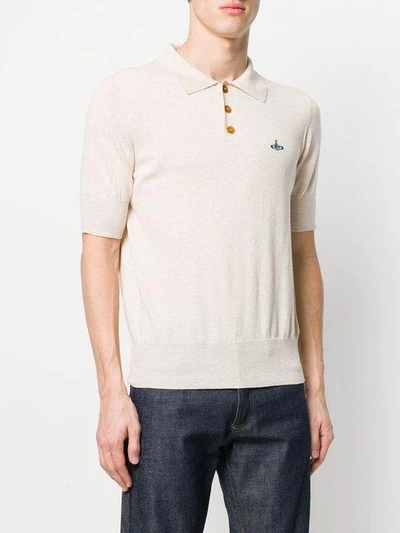 Shop Vivienne Westwood Man Logo Embroidered Polo Shirt