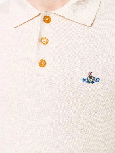 Shop Vivienne Westwood Man Logo Embroidered Polo Shirt