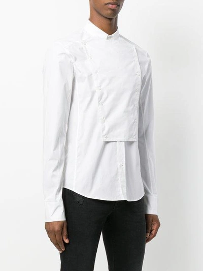 Shop Balmain Kent Collar Bib Shirt - White