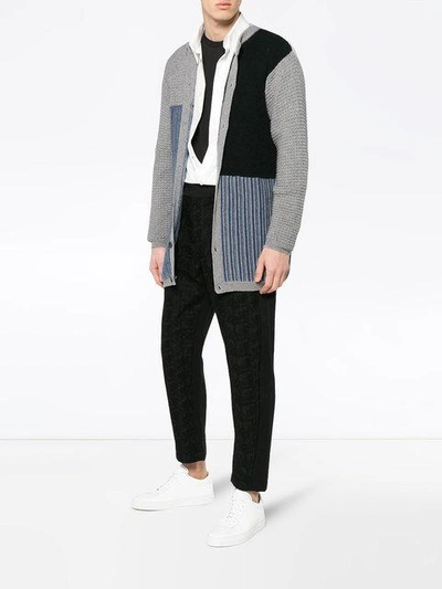 Shop Curieux Cashmere Multi Fabric Cardigan