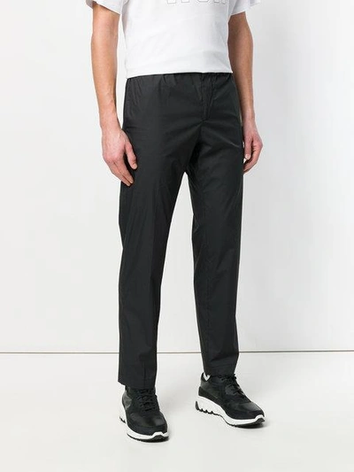 Shop Msgm Regular Fit Trousers - Black