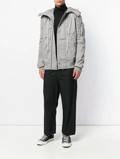 Shop Rick Owens Drkshdw Hooded Jacket - Grey