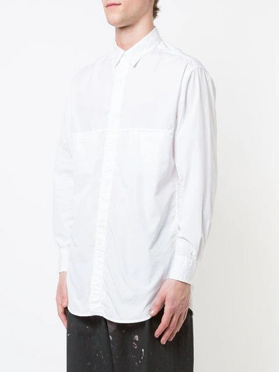 Shop Yohji Yamamoto Chain Stitch Shirt - White