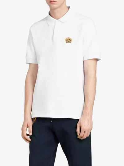 Shop Burberry Reissued Polo Shirt In White