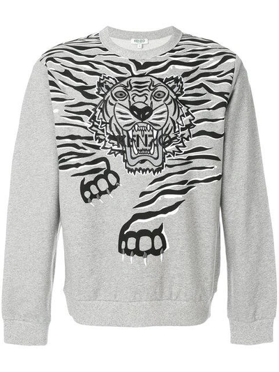 Shop Kenzo Geo Tiger Sweatshiirt - Grey