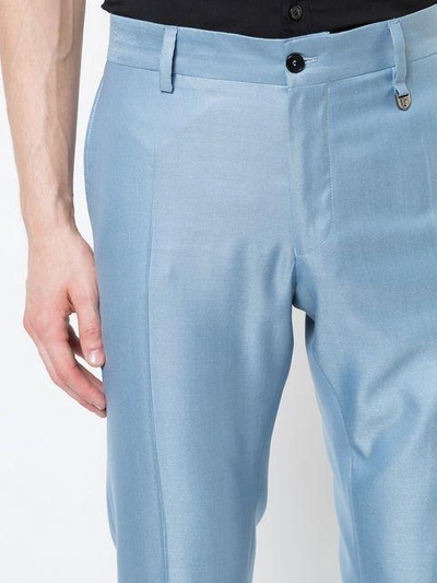 Shop Lords And Fools Tailored Slim Fit Trousers - Blue