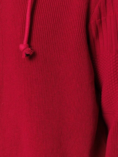 knitted hooded sweatshirt