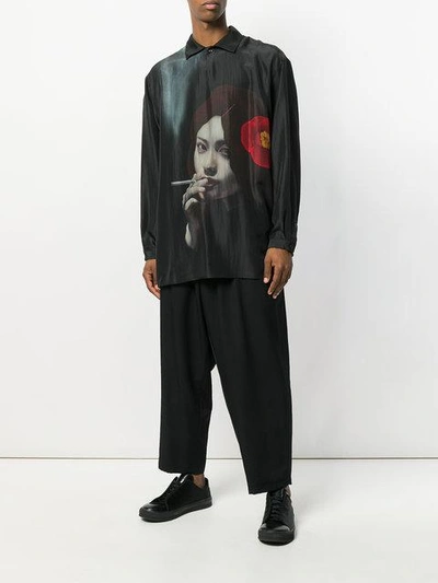 Shop Yohji Yamamoto Drop-crotch Trousers