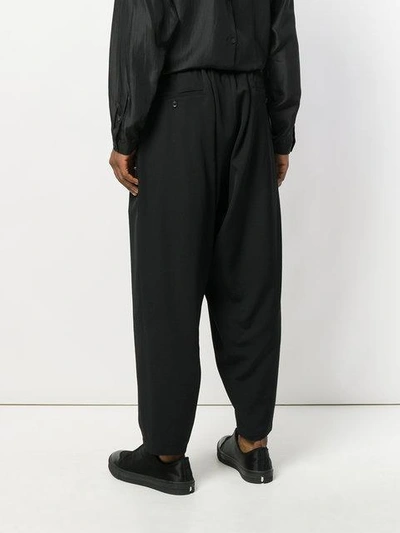 Shop Yohji Yamamoto Drop-crotch Trousers