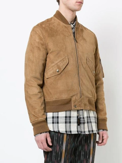 Shop Saint Laurent Zipped Bomber Jacket