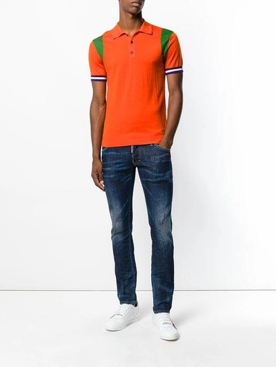 Shop Dsquared2 Contrast Trim Polo Knit