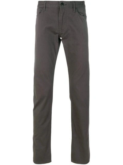 Shop Armani Jeans Straight-leg Chinos In Grey