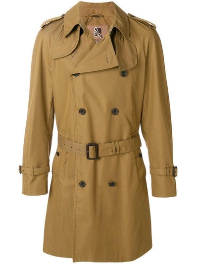 Shop Sealup Classic Belted Trench Coat In Brown
