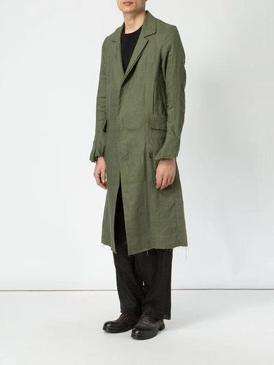 Shop A New Cross Creased Single-breasted Coat - Green