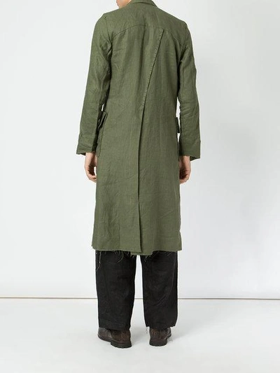 Shop A New Cross Creased Single-breasted Coat - Green